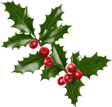 AI generated An image of holly branches. Ai-generated. png
