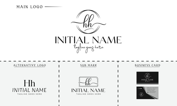 hh, h and h, Initial branding kit Luxury-Premium Vector Logo