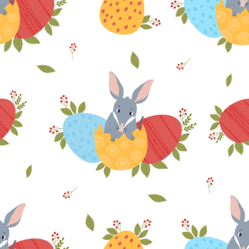 Easter Seamless pattern. Cute animal bilby with Easter eggs png