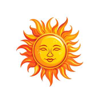 AI generated The Sun Artistic Style Illustration Cartoon Sun Logo No Background Perfect for Print on Demand Merchandise png
