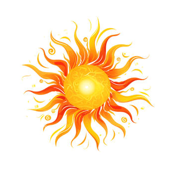 AI generated The Sun Artistic Style Illustration Cartoon Sun Logo No Background Perfect for Print on Demand Merchandise png