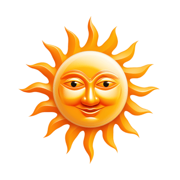 AI generated The Sun Artistic Style Illustration Cartoon Sun Logo No Background Perfect for Print on Demand Merchandise png