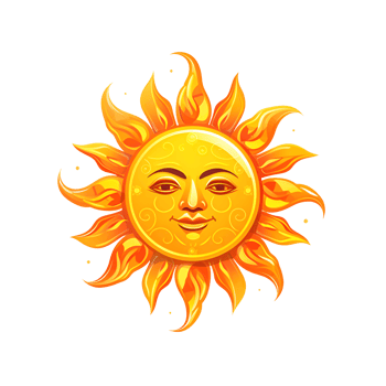 AI generated The Sun Artistic Style Illustration Cartoon Sun Logo No Background Perfect for Print on Demand Merchandise png