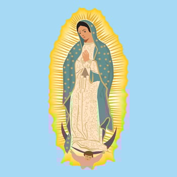 The Holy Virgin of Guadalupe Mexico Virgin of Guadalupe Virgin Mary Vector