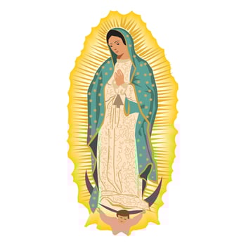 The Holy Virgin of Guadalupe Mexico Virgin of Guadalupe Virgin Mary Vector