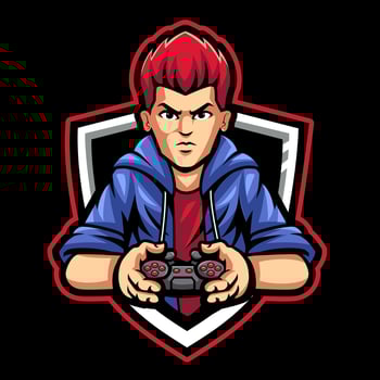 Gamer e sport mascot logo design for gaming or streamer vector