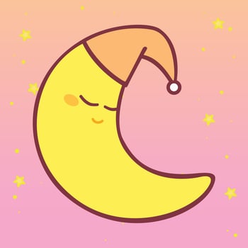 Sweet Dream Lullaby Bedroom Cute Girly Cartoon design vector art