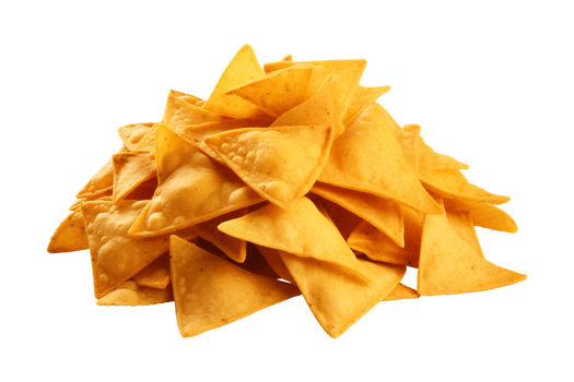 AI generated a pile of nachos isolated on a transparent background, PNG