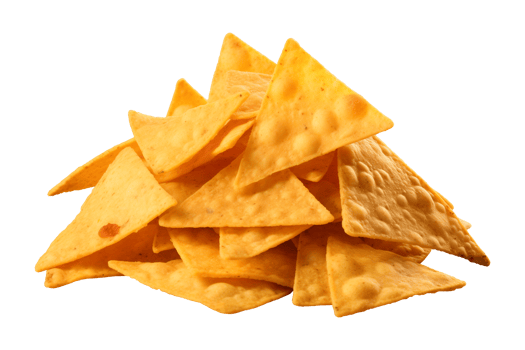 AI generated a pile of nachos isolated on a transparent background, PNG