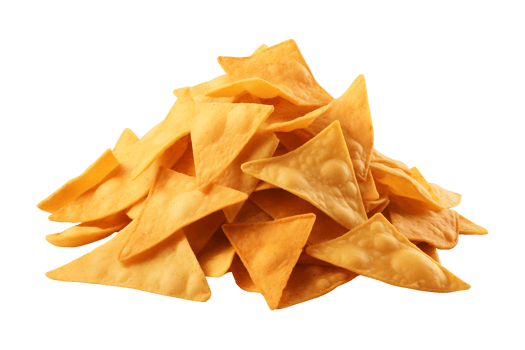 AI generated a pile of nachos isolated on a transparent background, PNG