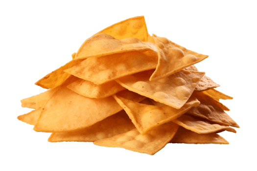 AI generated a pile of nachos isolated on a transparent background, PNG