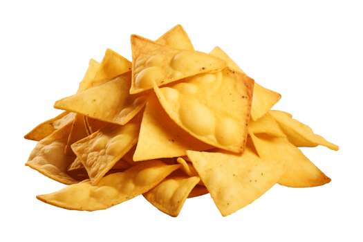 AI generated a pile of nachos isolated on a transparent background, PNG