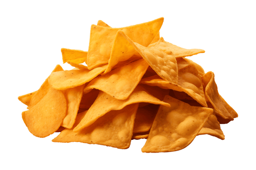 AI generated a pile of nachos isolated on a transparent background, PNG