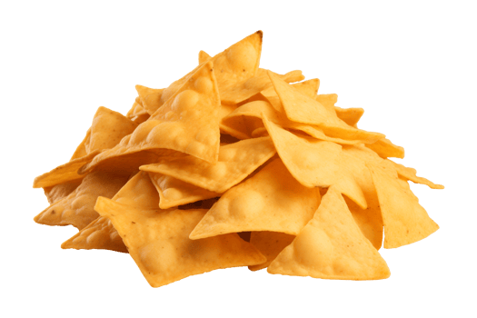 AI generated a pile of nachos isolated on a transparent background, PNG