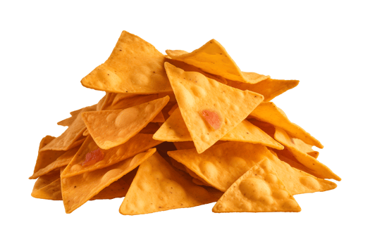 AI generated a pile of nachos isolated on a transparent background, PNG