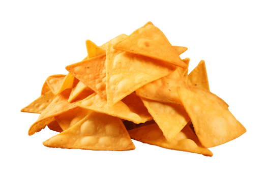 AI generated a pile of nachos isolated on a transparent background, PNG