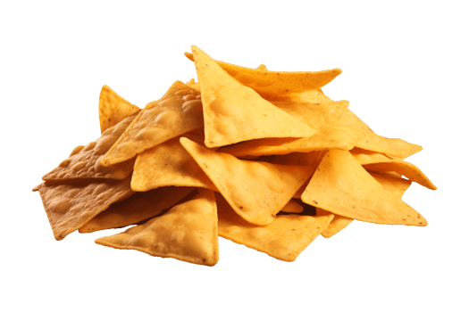 AI generated a pile of nachos isolated on a transparent background, PNG