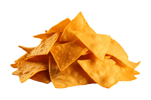 AI generated a pile of nachos isolated on a transparent background, PNG