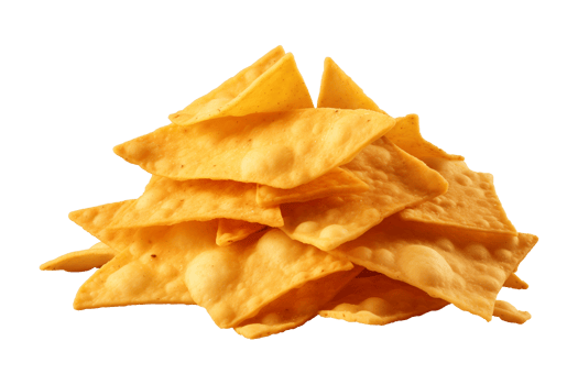 AI generated a pile of nachos isolated on a transparent background, PNG