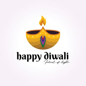 candle light logo icon diwali design, colorful vintage diya vector illustration