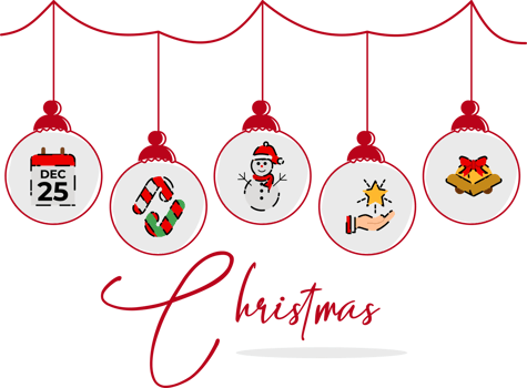 christmas background with hanging ball decoration png