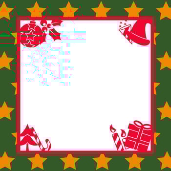 Christmas background in red, yellow, green, white free copy space area. has various attractive christmas icons, vector templates for banner, poster, greeting card, social media.