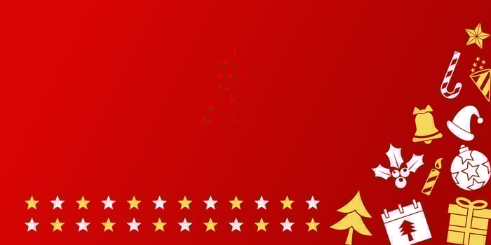 Red Christmas background, free copy space area. with various interesting Christmas ornaments. vector template for banner, poster, social media, Christian holiday greeting card.