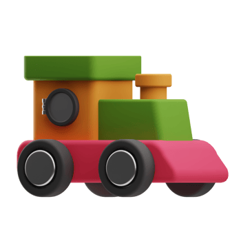 Toy Train 3D Illustration png