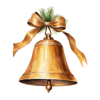 AI generated Christmas golden bell png