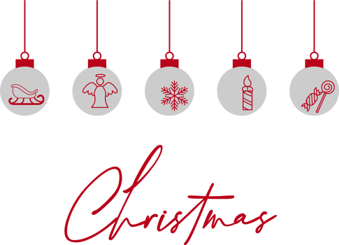 merry christmas banner with hanging ball decoration or christmas background png