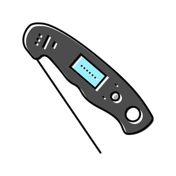 instant read thermometer kitchen cookware color icon vector illustration