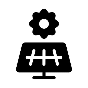 Solar panel icon for green energy and sustainability vector