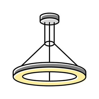 overhead lighting living room color icon vector illustration