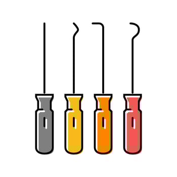 pick and hook garage tool color icon vector illustration