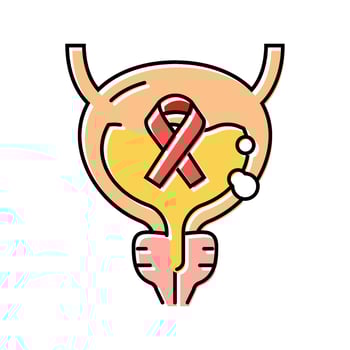bladder cancer color icon vector illustration