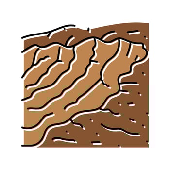 landslide disaster color icon vector illustration