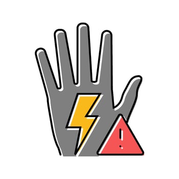 beware electricity color icon vector illustration