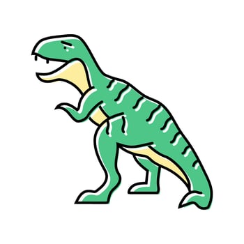 tyrannosaurus rex dinosaur animal color icon vector illustration