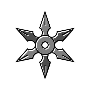 shuriken weapon military color icon vector illustration