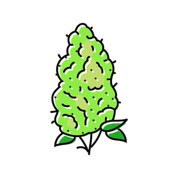 cannabis bud weed color icon vector illustration