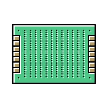 pcb board electronic component color icon vector illustration