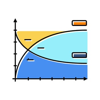 chemical reaction kinetics color icon vector illustration