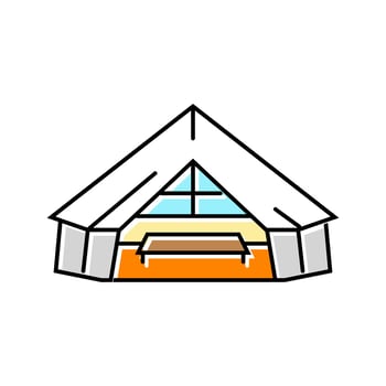 glamping tent camp color icon vector illustration