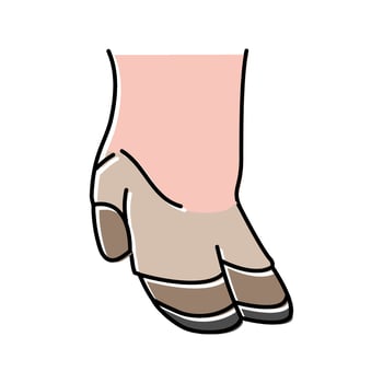 hoof pig animal color icon vector illustration