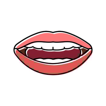 ch sh j letter mouth animate color icon vector illustration