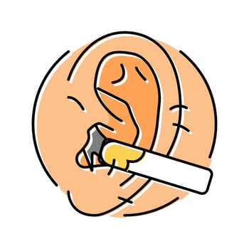 ear hair removal color icon vector illustration