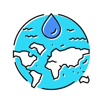 aquifer recharge hydrogeologist color icon vector illustration