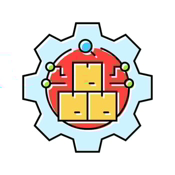 inventory management logistic manager color icon vector illustration