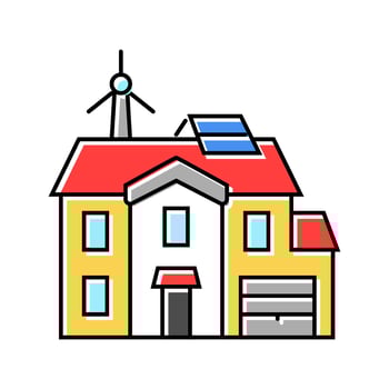 building energy efficient color icon vector illustration