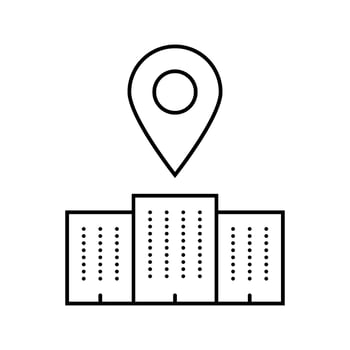office map location line icon vector illustration